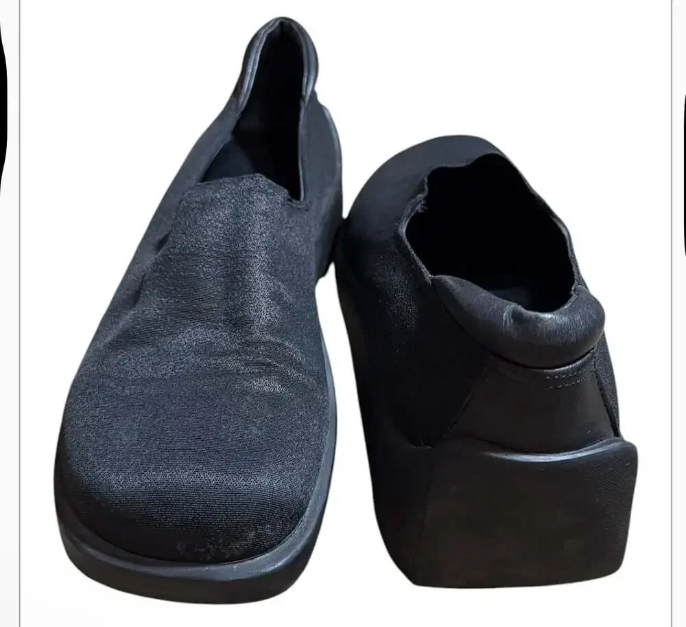 Donald J Pliner Women's Black Fabric Slip-On Platform Loafer Shoes